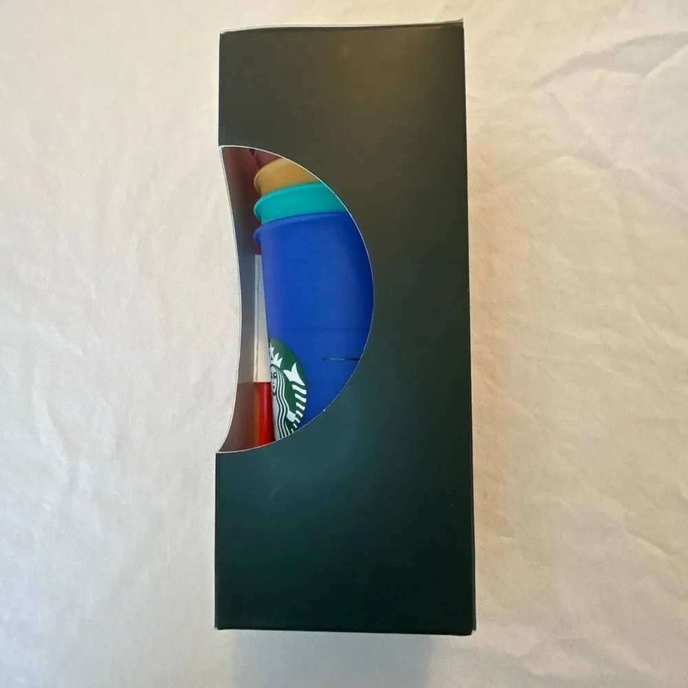 Starbucks | Color Changing Reusable Cold Cup Set | New in Box | 24oz | Set of 5 - Picture 4 of 7